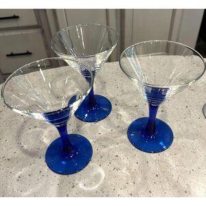 3 Beautiful Oceane vintage martini glass. Made in Luminarc France